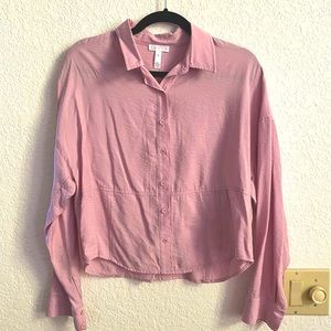 Leith Relaxed Seam Detail Pink Top